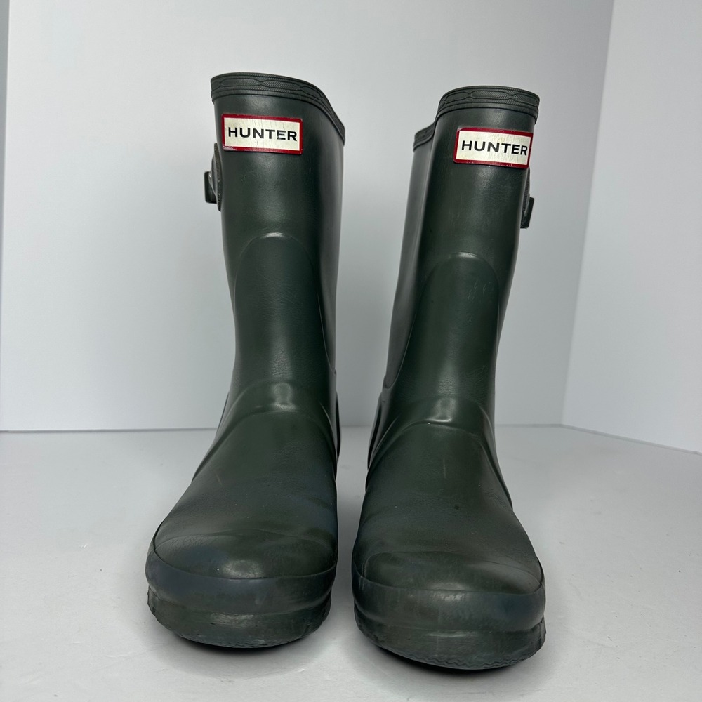 Hunter Original Short Rain Boots Matte Dark Green Waterproof Rubber WFS1000RMA